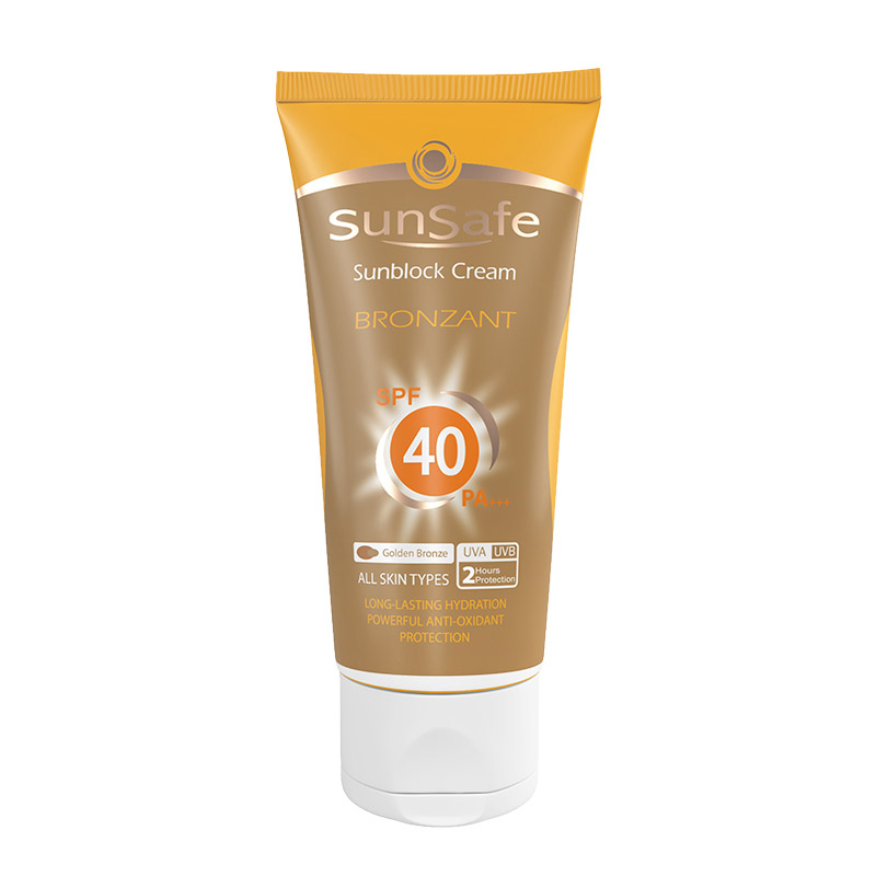 sunsafecare sunscreen کرم ضد آفتاب برنزه کننده SPF40 سان سیف - تصویر 1
