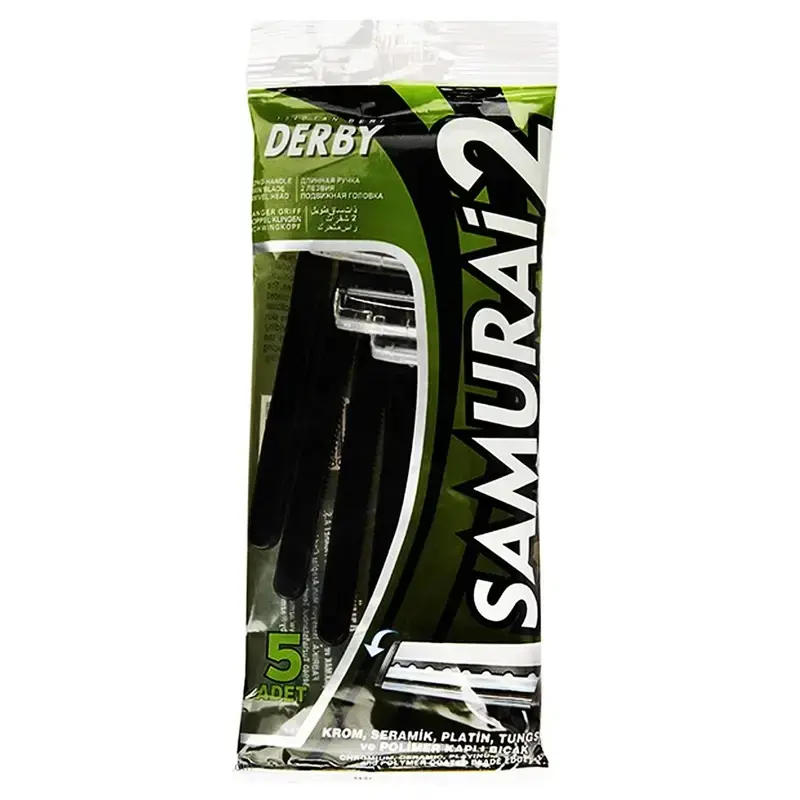 Samurai 2 Double Edge Razor, 5-Piece Pack خودتراش دولبه Samurai 2 بسته ۵ عددی دربی - تصویر 1