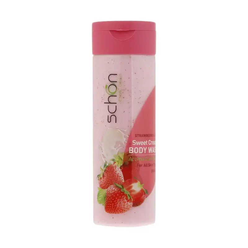 schon Strawberry Milk Creamy Body Shampoo شامپو بدن کرمی شیر توت فرنگی شون - تصویر 1