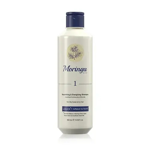 Nourishing and energizing shampoo 1, suitable for شامپو مغذی و انرژیبخش 1 مناسب پوست سر چرب و موی خشک مورینگا امو - Image 1